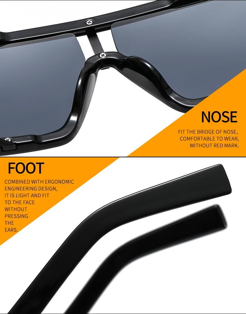 2022 One Piece Casual Punk Style Metal Men Party Sunglasses