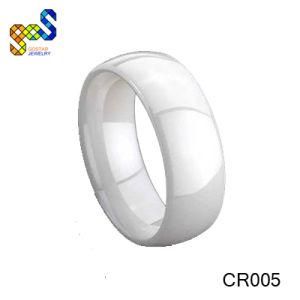 8mm White Ceramic Ring Polished Shiny