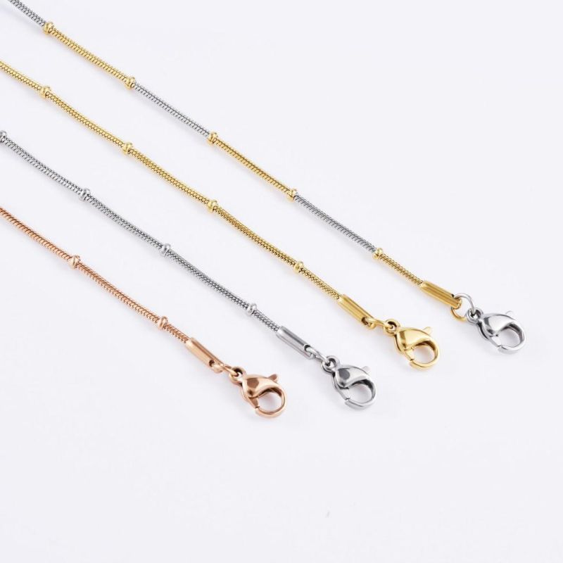 Fashion Jewelry Parts Stainless Steel Snake Chain Anklet Bracelet Necklace with Balls for Jewelry Making Wholesaler