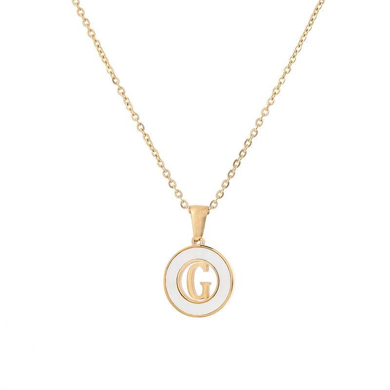 Manufacturer Stainless Steel Jewelry Custom High Quality Non Fade Fashion jewellery Coin 18K Gold Plated Letter Necklace Wholesale
