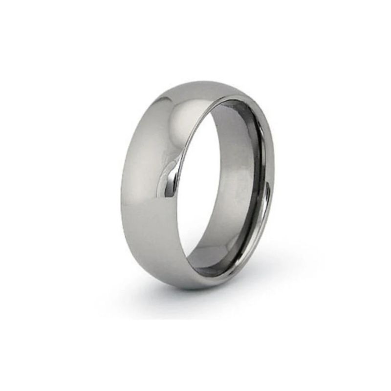 Simple Style Fashion Dome Tungsten Carbide Ring Wedding Band