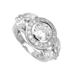 Special White Stone Mark 925 Silver Jewelry Womens Ring