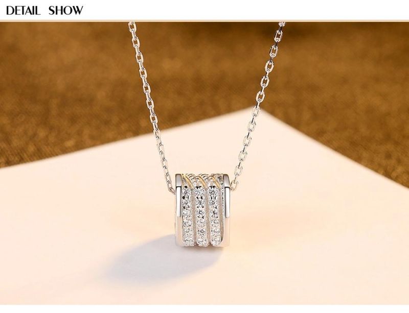 Moissanite Bling Bling Cubic Zircon Charm Necklace for Women