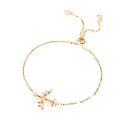 New Arrival Fashion Travel Jewelry Small Aircraft Airplane Plane Charm Chain Bracelet