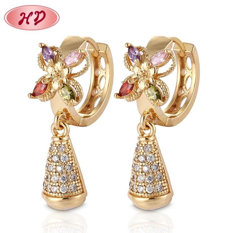 Jewelry Gold Plated Small Hoop Huggie Earrings with Clear Cubic Zircon for Women