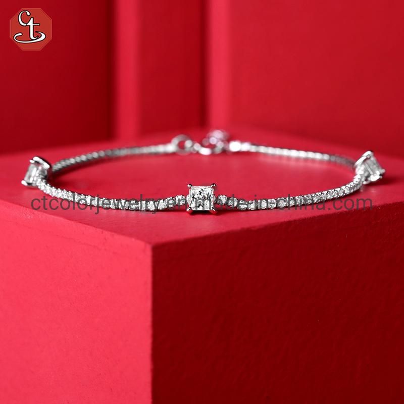 925 Sterling Silver Bracelet Moissanite Diamond bangle Fashion Jewelry for women