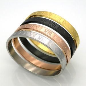 Hot Selling Roman Numerals Titanium Steel Couple Bangle Love Bracelets