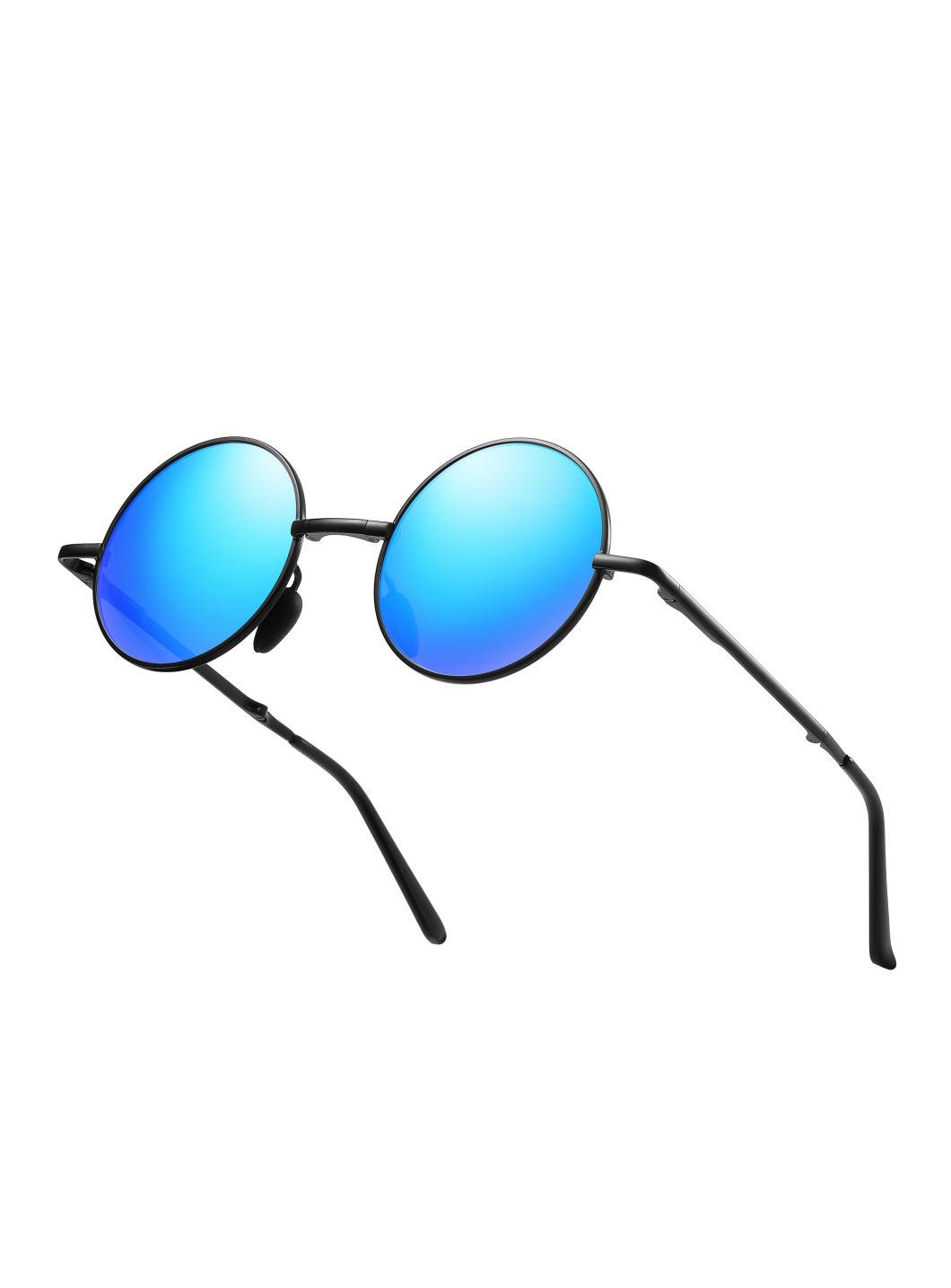 Delicate Foldable Multi Colors Ultra-Light Metal Round Keyhole Sunglasses