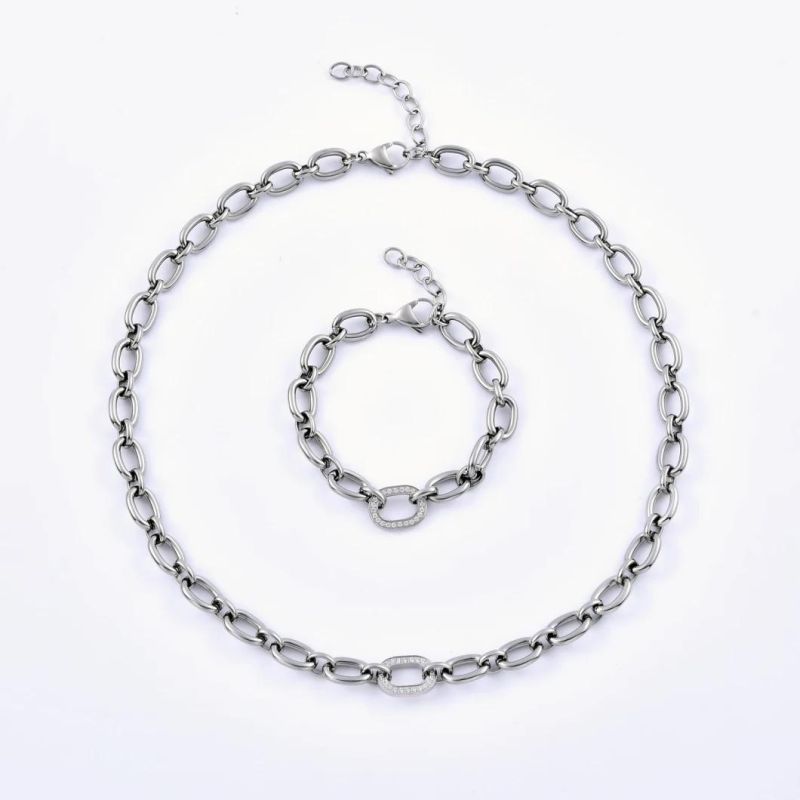 Hand Make Fashion Stainless Steel Jewelry Necklace with High Quality Claw Zircon Gift Jewellery