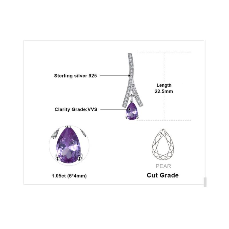 Pear Created Alexandrite Sapphire Drop Earrings Elegant 925 Sterling Silver Jewelry