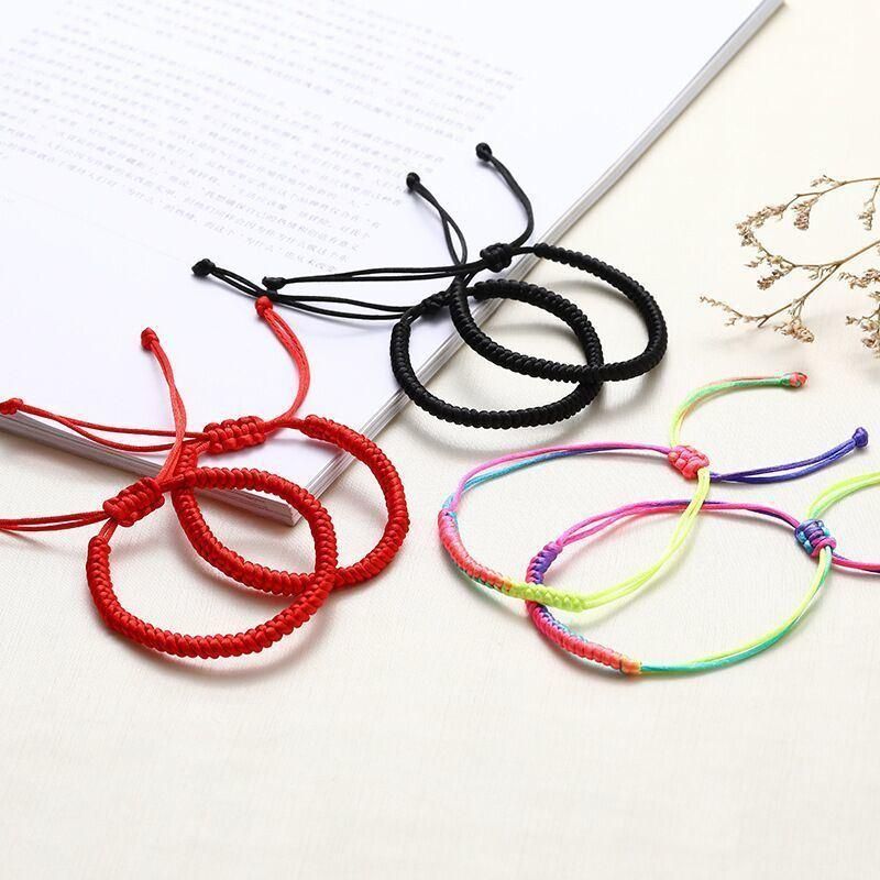 2022 Chinese New Year Red String Rope Feng Shui Lucky Strap Friendship Handmade Bracelet Charm Bracelet Adjustable Braided Rope Bracelet