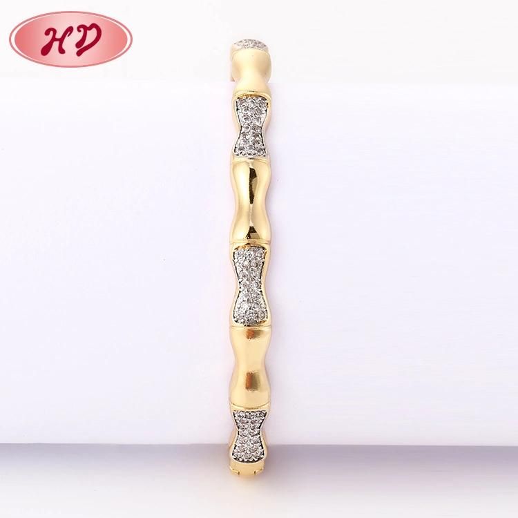 2020 Wholesale Fashion Jewelry Designs 18K Gold Plated Cubic Zircon Bangle for Women