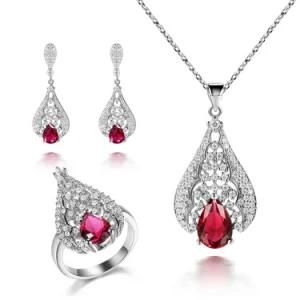 Top Selling Fashion New Wedding Jewelry Set with Ruby Gemstone