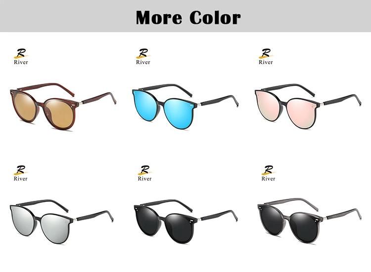 River Factory Price New Fashion Tr90 Round Luxury Shades Sunglasses for Men Women