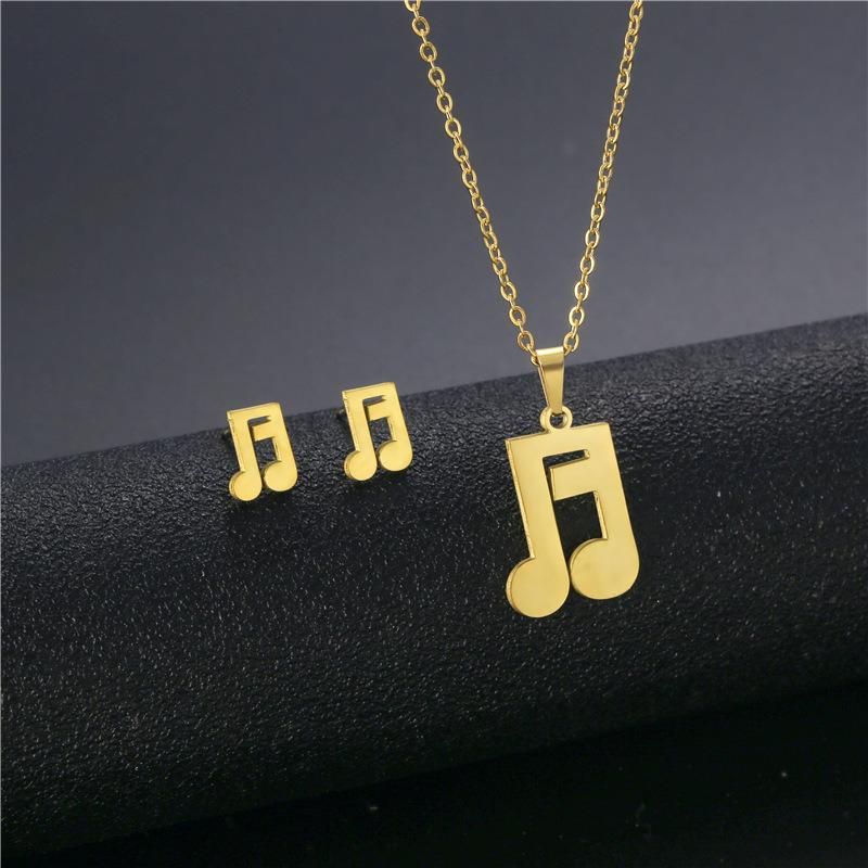 Manufacturer Customized Hypoallergenic Non Discoloration Fashion Jewelry Set High Quality Waterproof Jewelry Set Note Jewelry Set