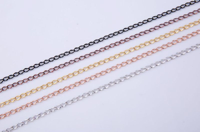 Jewelry Components Stainless Steel Shiny Embossed Extender Chain Necklace