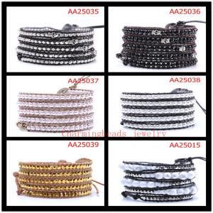 Leather Friendship Bracelet, Fashion Bracelet Leather Jewelry (2643)