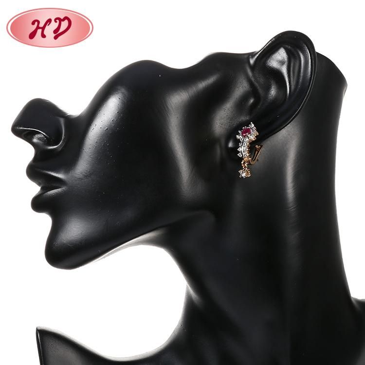 Fashion Costume Jewelry Women 14K 18K Gold Plated Imitation Hoop Huggie Earring with CZ Pearl