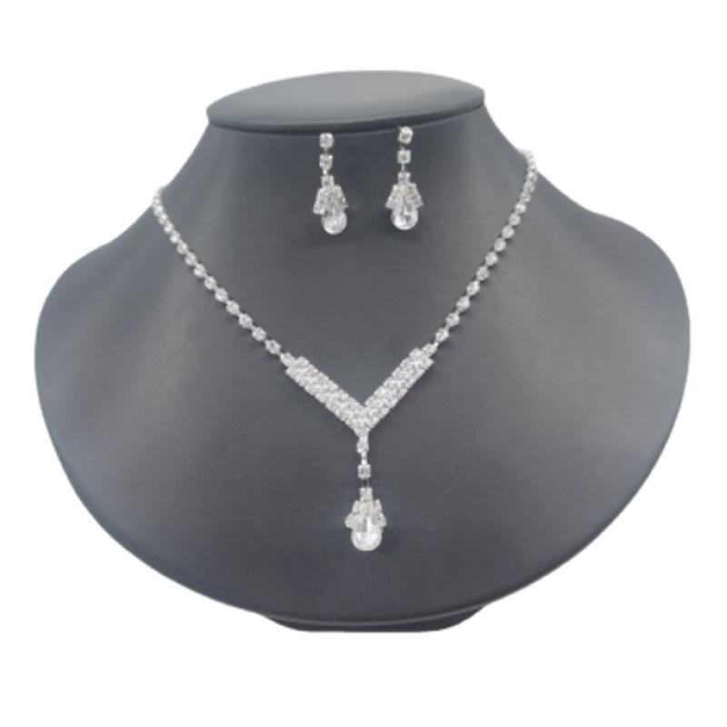 Wedding Acrylic Rhinestone Necklace Jewelry Set