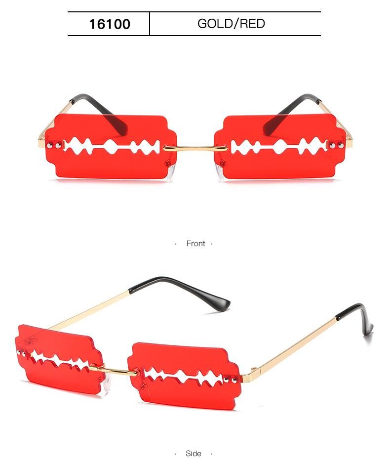Shaped Sunglasses Creative Personalized Hollowed-out Lens Blade Glasses
