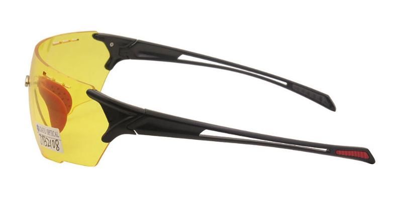 One-Piece Rimless Frame Yellow Car Driving Sunglasses Cycling Night Vision Sports Glasses