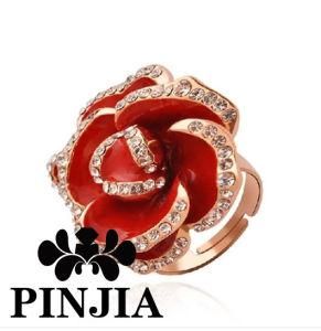 Fashion Plaza &amp; Multi-Color Crystal Flower Jewelry Ring