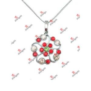 Custom Alloy Birsthstone Flower Charms Chain Necklace (CBF60128)