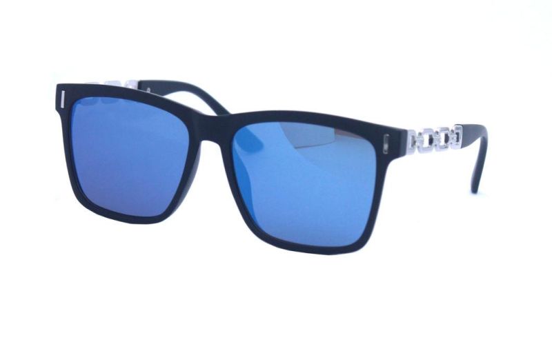 Square Mirror Lens Hollow out Temple Bold Fashion Sunglasses