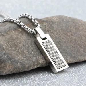 Simple Stainless Steel Army Brand Pendant Necklace