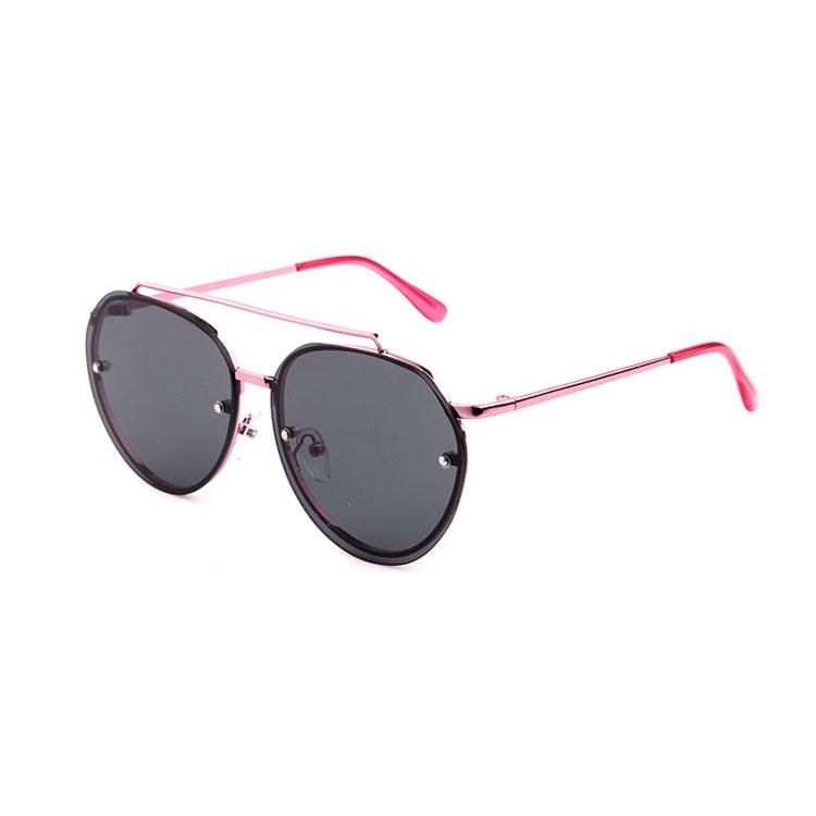 Round Shape with Bar Pink Tip Children Sunglass