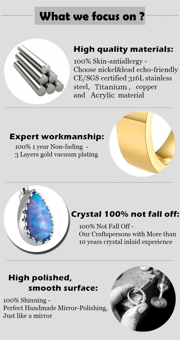 G23 Titanium Opal/Zircon Body Piercing jewelry Internally Threaded Labret/Earrings /Custom Size Available