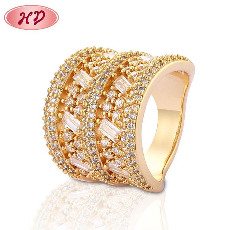 Women 18K Gold Plated Silver Stainless Steel Fashion Engagement Finger Wedding Rings Jewelry Design