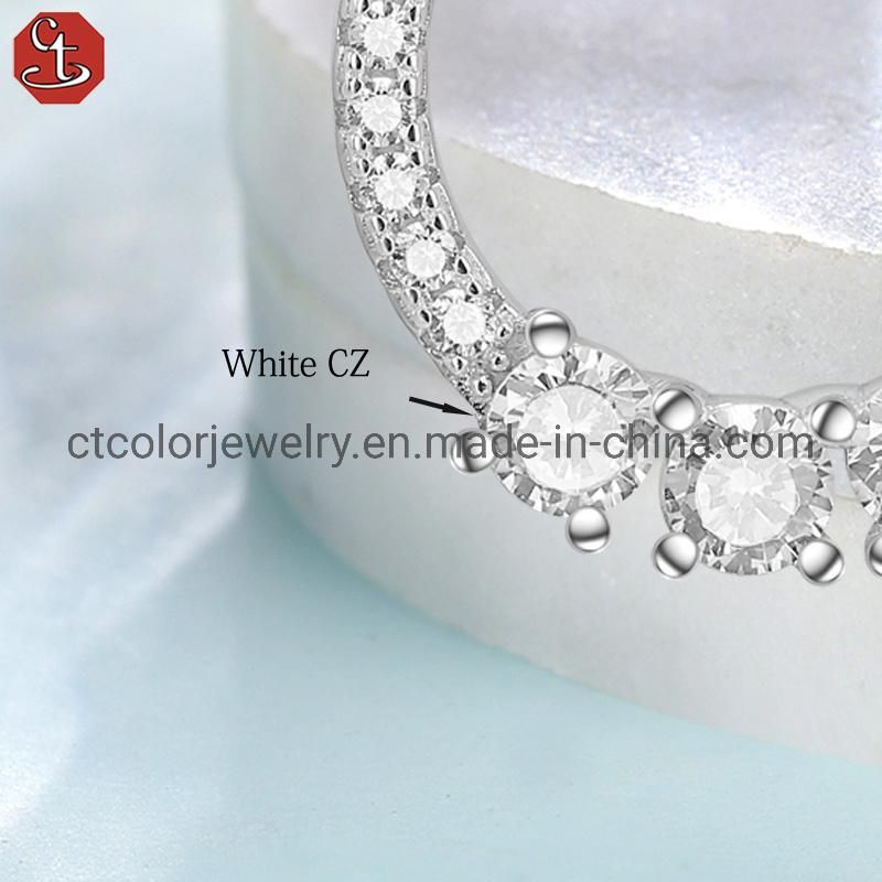 Fashion Jewelry white cz 925 sterling silver earrings women′s jewellery factory Wholesale