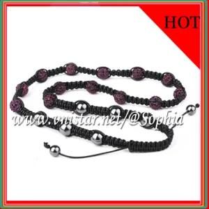 Fashion Purple Shamballa Necklace