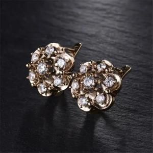 Newest Exquisite Flower Hoop Zirconia Stones Earrings