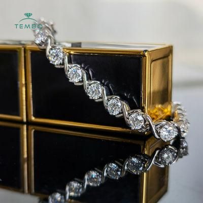 Pass Diamond Tester 925 Sterling Silver Bracelet 14K White Gold Iced out 3-5mm Tennis Bracelet