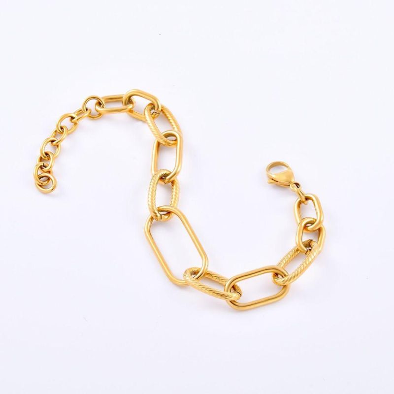 Vintage 18K Gold Plated 316L Stainless Steel Bracelet for Men and Women