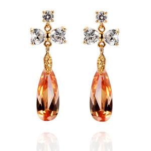 Fashion Costume Jewelry Accessory Champagne Pear Shaped Earring