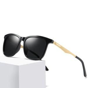 High Quality HD Polarized Sunglasses Metal Frame Square Riding Glasses