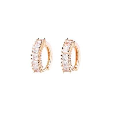 Women Fashion Round Imitation Jewelry Costume 18K Gold Female Hoop Earrings