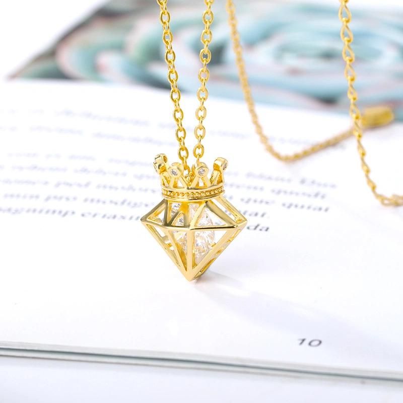 Fashion Diamond Chomel Zircon Crown Women Necklace Jewelry