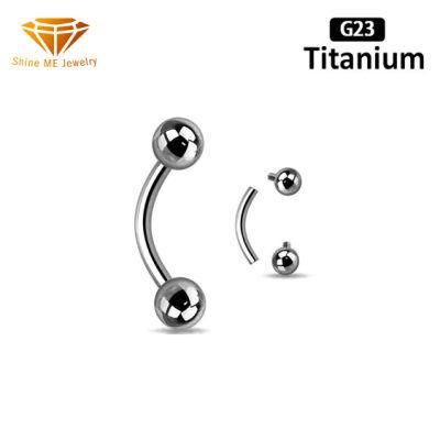 Fashion Jewelry Body Piercing G23 Titanium ASTM F136 Titanium Piercing with Internal Thread Banana Tp1903I