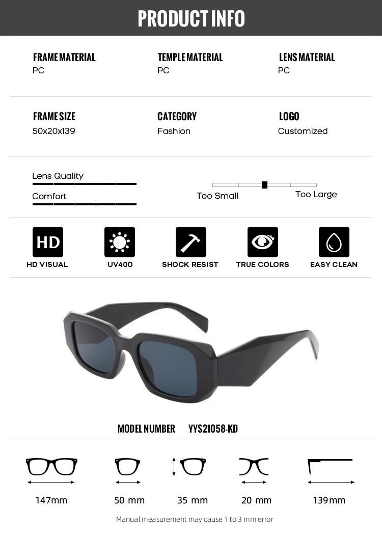 2022 Trendy Square Wholesale Designer Sunglasses Hip Hop Sunglasses for Unisex