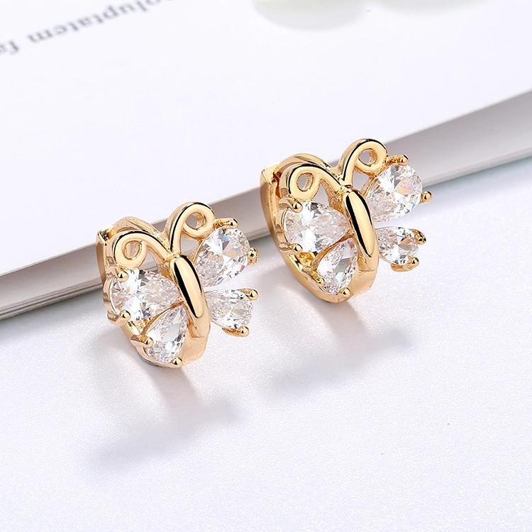 2020 Gold Plated Earring Jewelry Brass Hoop Huggie Earrings for Women