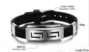 Wholesale Cheapest Adjustable Silicone Rubber Bracelets/Wristband with Stainless Steel/Metal Buckle