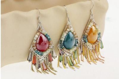 Not Natural Turquoise Stone Ethnic Earrings