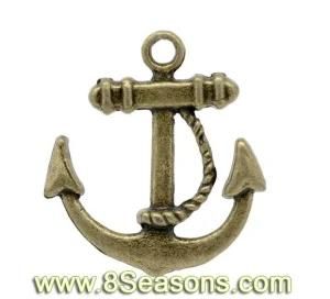 Antique Bronze Anchors Charm Pendants 23x20mm (B13092)