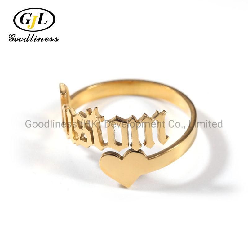 Customized Fashion Hip Hop Personality Cut Ring DIY Letter Ring
