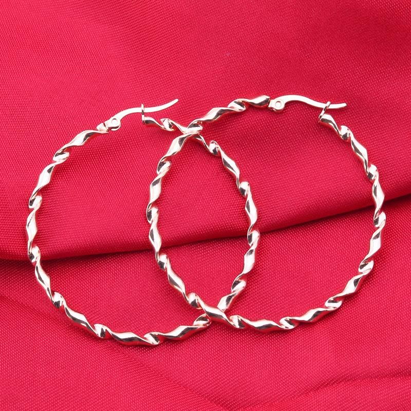 Manufacturer Custom Fashion Jewelry High Quality PVD Gold Plated Stainless Steel Twisted Hoop Earrings Wholesale Earrings Hoop Charms