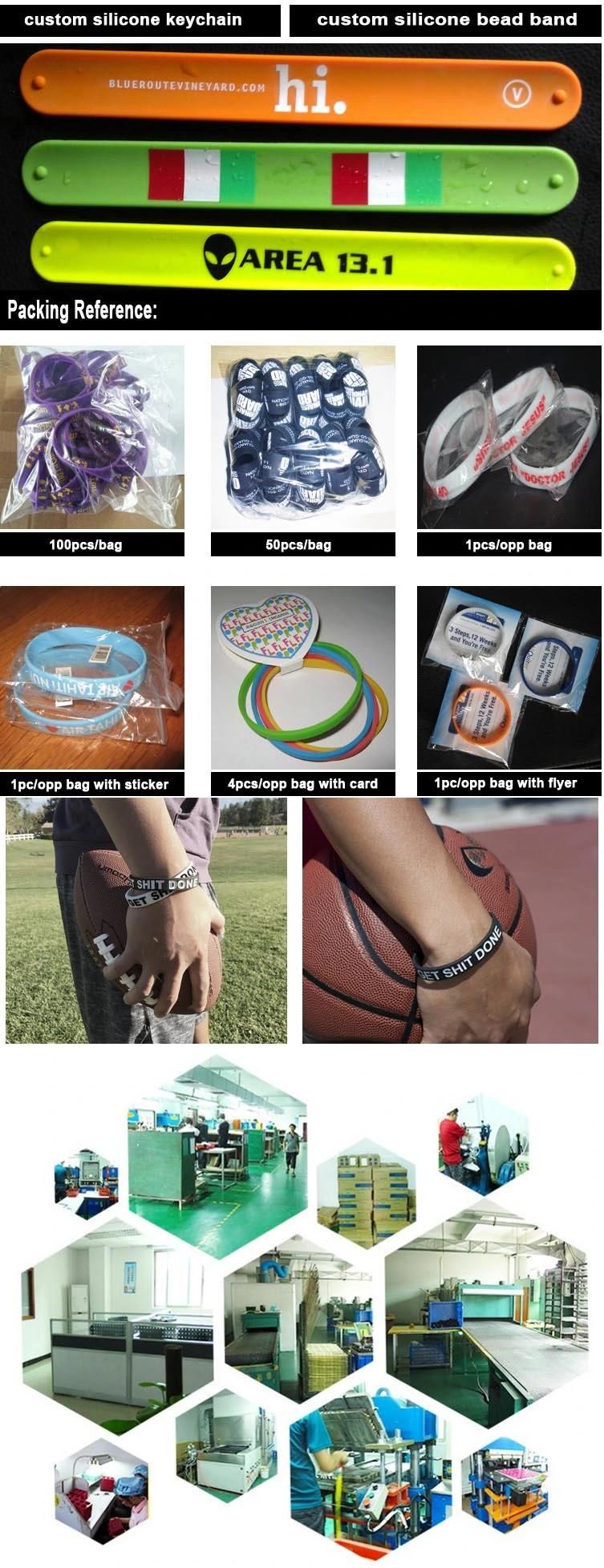 Custom Printed Silicone Wristband Rubber Bracelet for Promotion